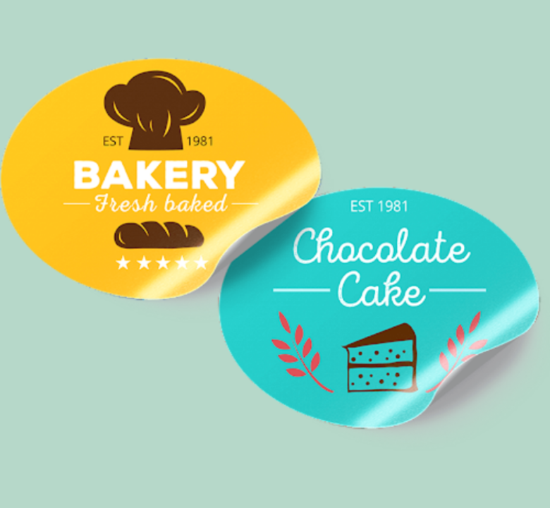 стикери за пекарна и шоколадов кекс